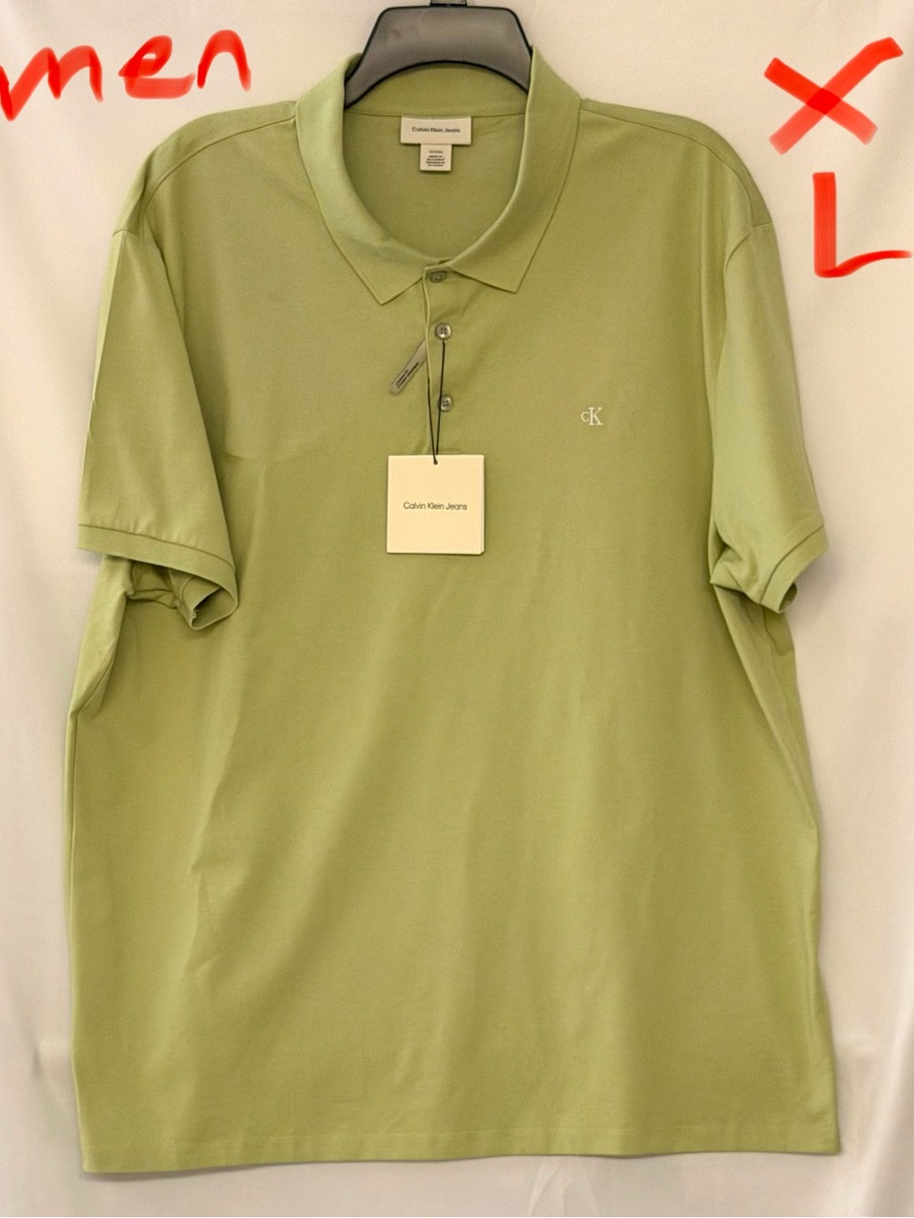 Calvin Klein Jeans Men's Sage Green Polo Shirt